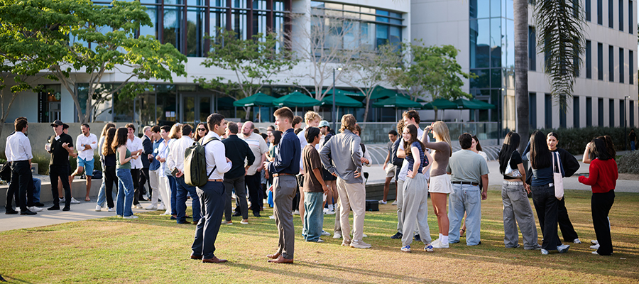 Students mingling at the Real Estate Meet & Greet